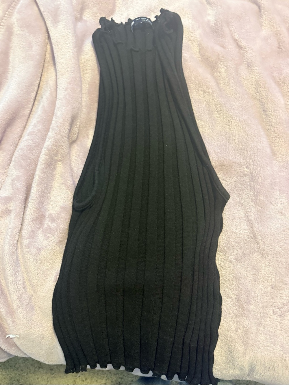 Zara Black Ribbed Sleeveless Tank Top